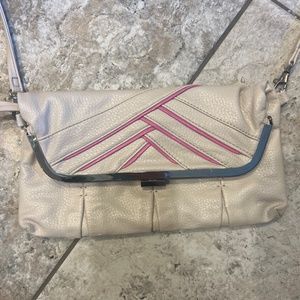 Jessica Simpson handbag/clutch. Cream and pink.